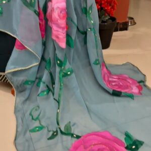 Lightweight Hand Made kurtas Dupattas Shawl with Floral Print